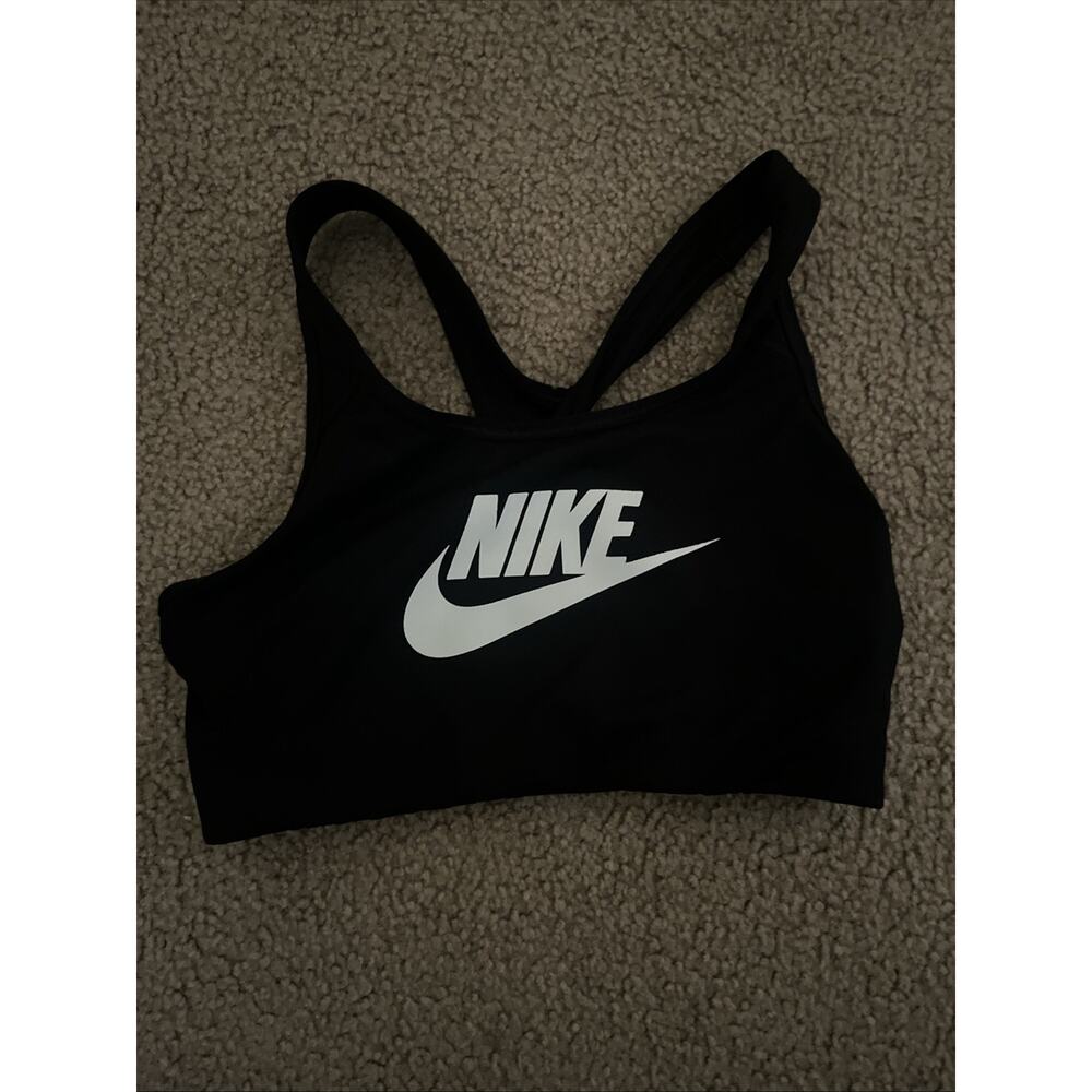 Nike Swoosh Women's Sports Bra Black 899370-010 Medium Support Racerback Medium